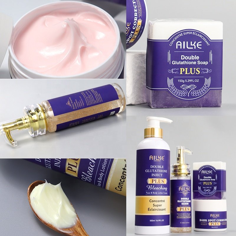 2024 Organic Glowing Double Glutathione 4K Plus Vegan Face Cream Brightening Beauty Products Whitening Skin Care Set (New)