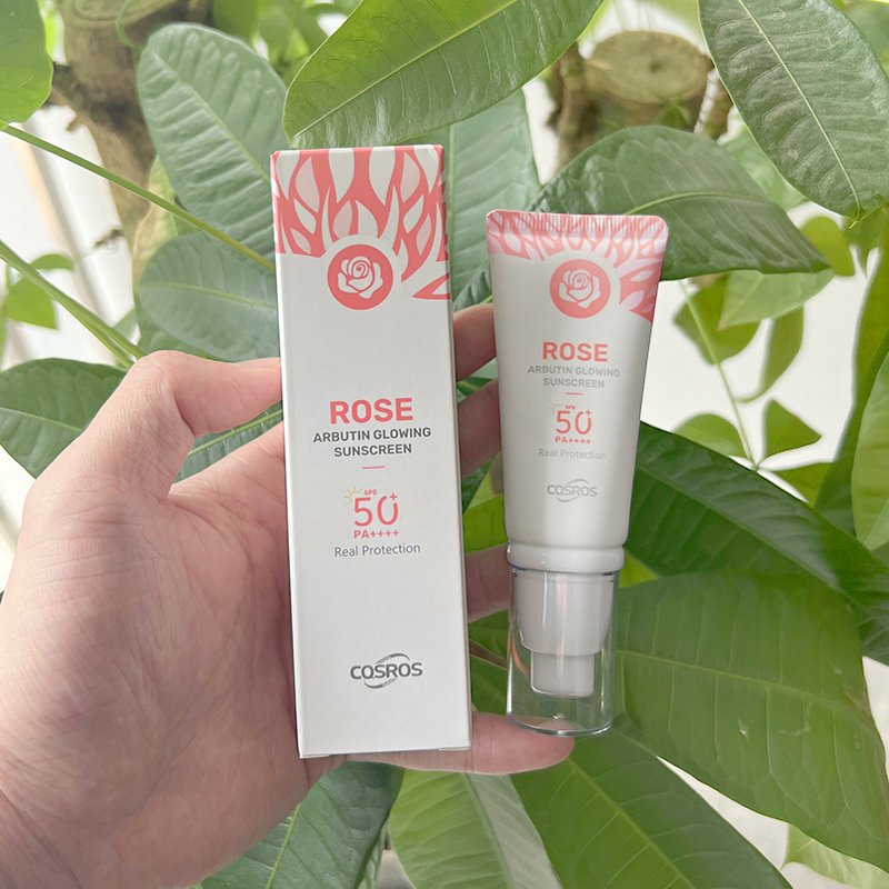 Private Label UVA UVB Protector Face Sun Screen Rose Whitening Arbutin Glowing Cream Korean Sunscreen SPF 50