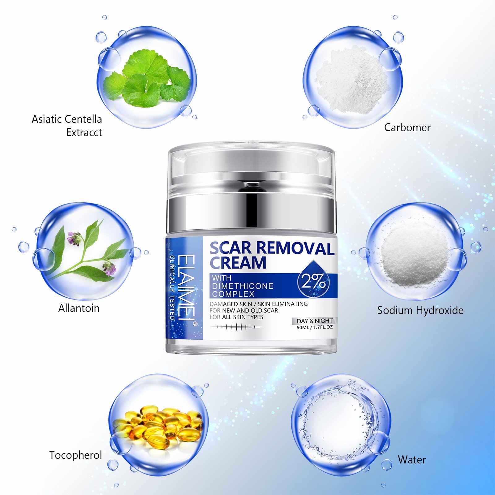 ELAIMEI skin repair strong effective surgical burn dark scar removal cream natural keloid acne scar removal face cream