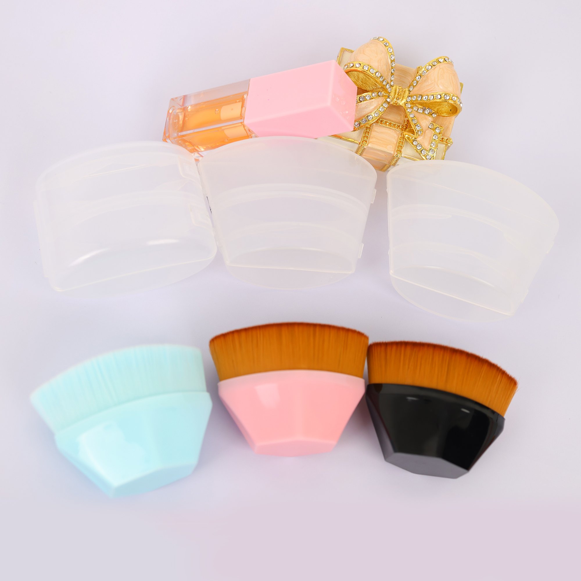 Flat BB Cream Brush Portable Single Makeup Brush Foundation Makeup Brush with Case Hot Sale New Fashionable