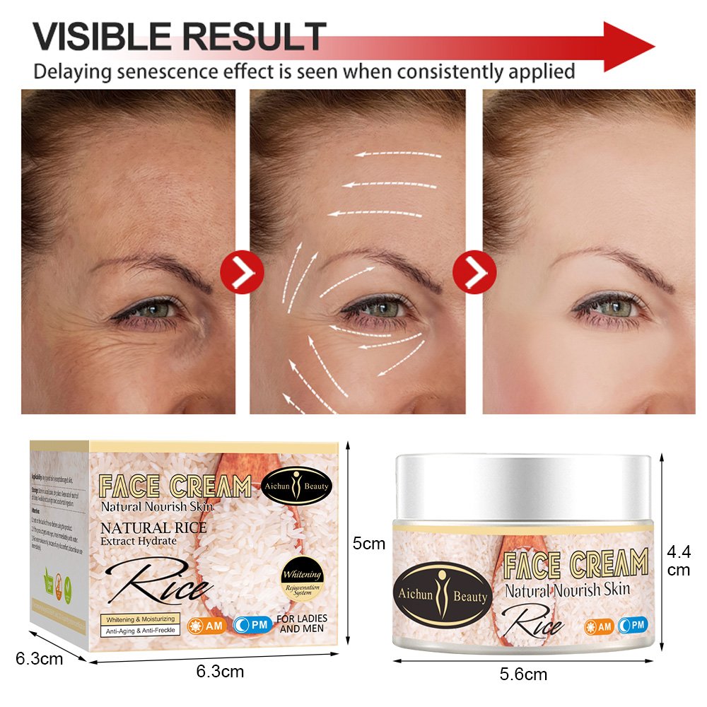 Aichun Beauty 50ml Collagen Rice Face Cream Smoothing Wrinkle Fine Line Removal Loose Skin Tightening Facial Cream