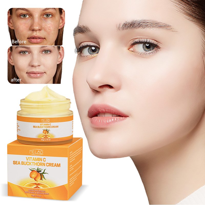 Anti Wrinkle Whitening Moisturizing Anti-Inflammatory Acne Brighten Discoloration Correct Vitamin A E C Sea Buckthorn Face Cream