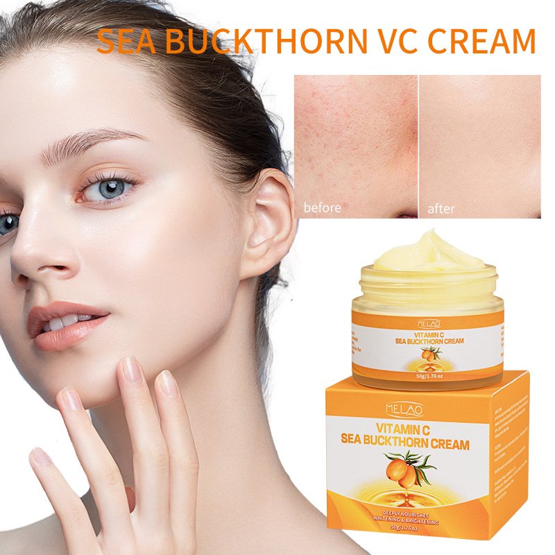 Anti Wrinkle Whitening Moisturizing Anti-Inflammatory Acne Brighten Discoloration Correct Vitamin A E C Sea Buckthorn Face Cream