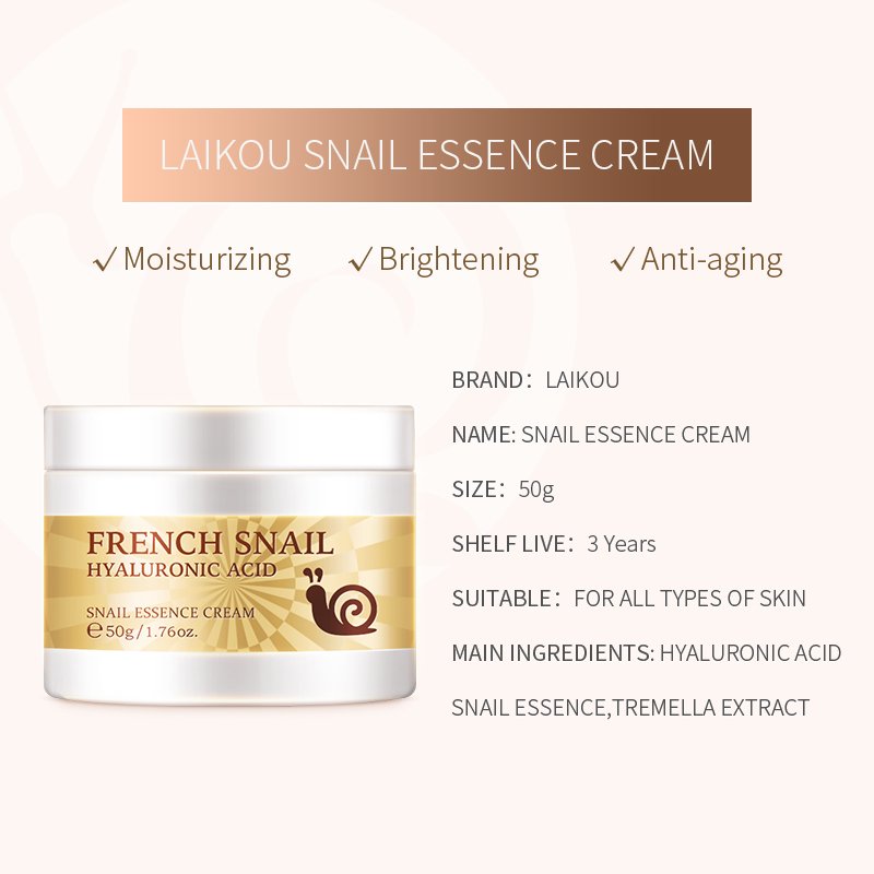 OEM/ODM LAIKOU lightening cream skin face cream whitening snail repairing mucin cream