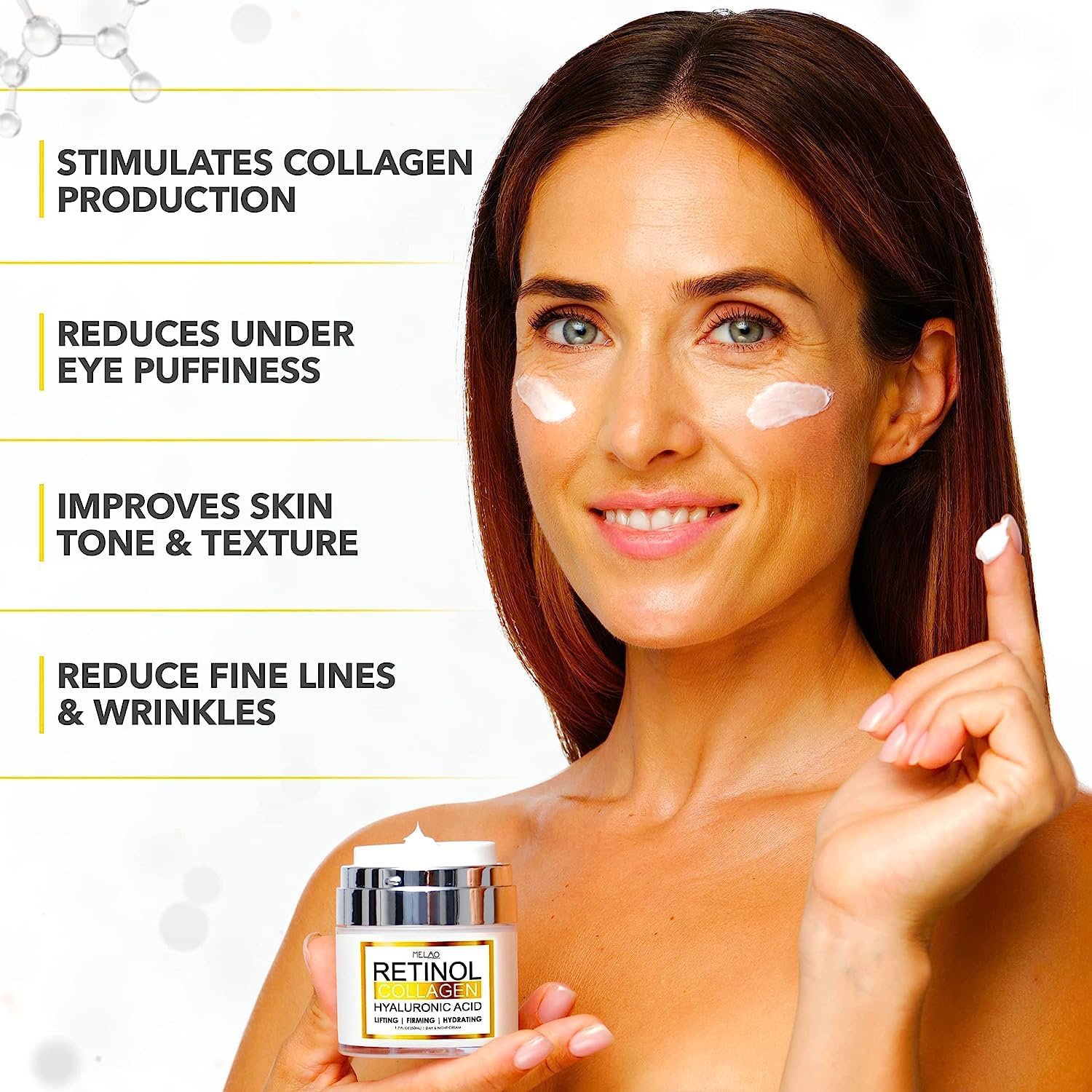 Wholesale Retinol Cream Facial Moisturizer Collagen Cream and Hyaluronic Acid Anti Aging Hydrating Wrinkle Face Cream