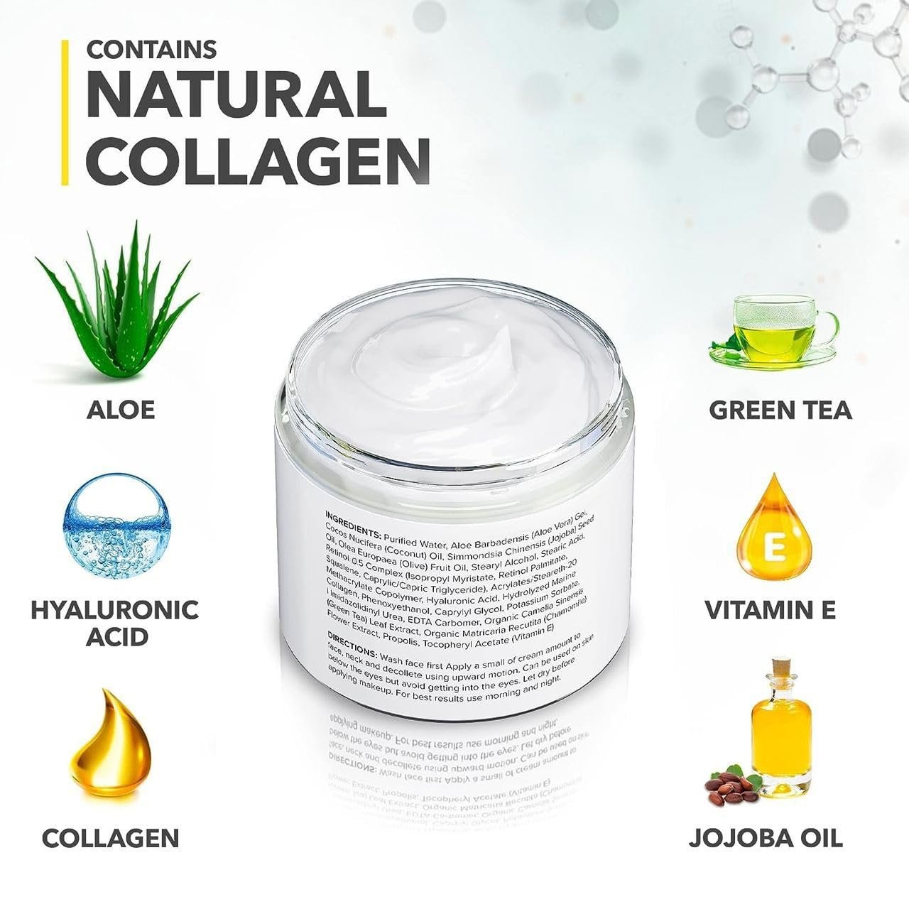 Wholesale Retinol Cream Facial Moisturizer Collagen Cream and Hyaluronic Acid Anti Aging Hydrating Wrinkle Face Cream