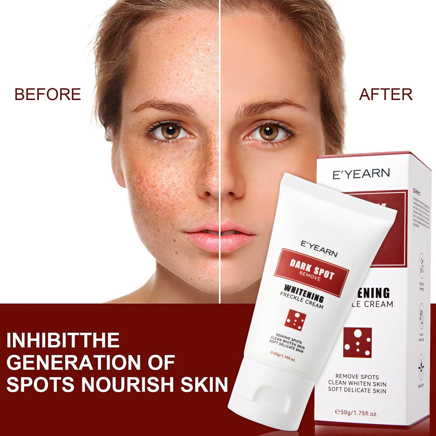 OEM Private Label Whitening Freckle Cream 50g Remove Melasma Dark Spots Brightening Skin Arbutin Niacinamide Lighten Face Cream