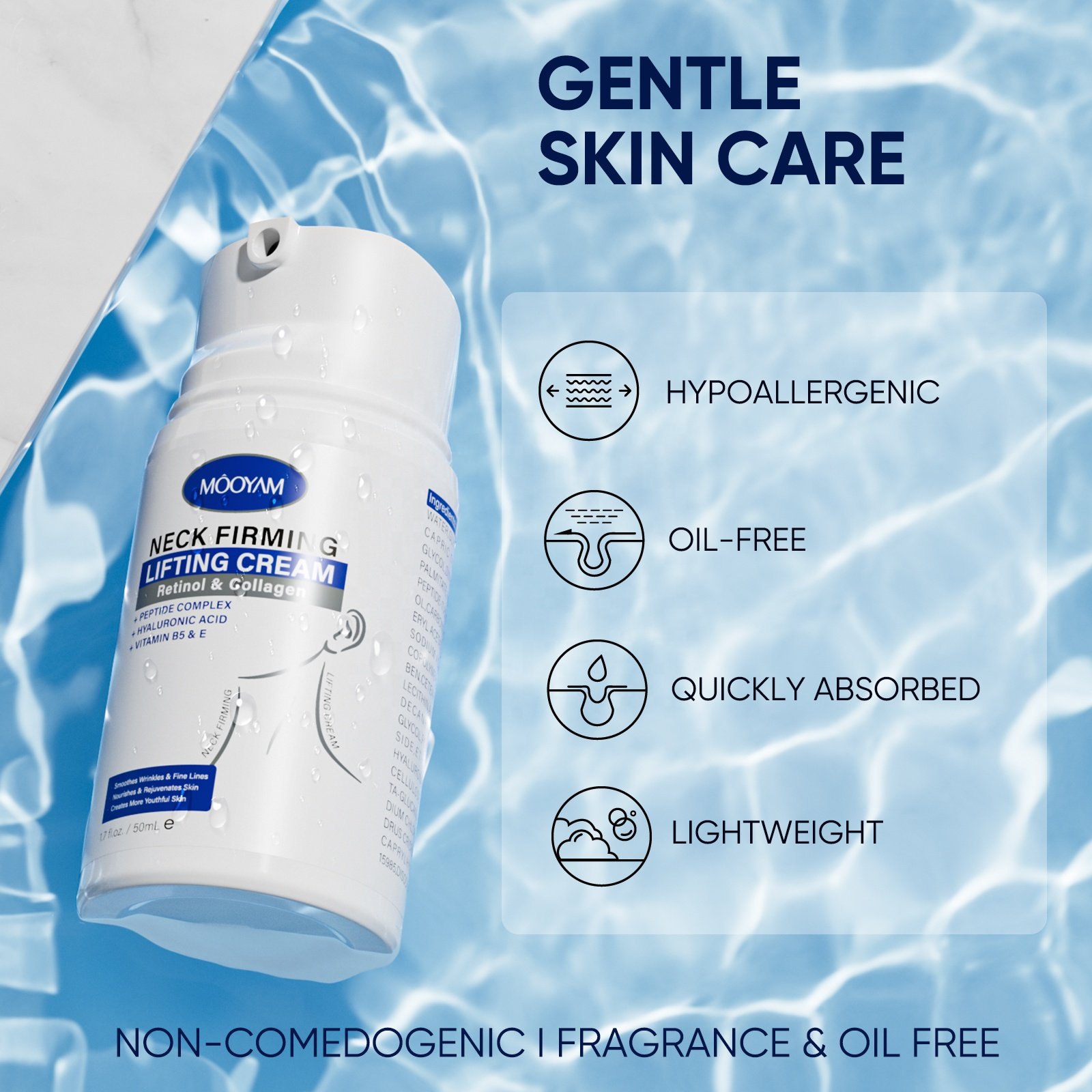 Private Label Retinol Neck Tightening Cream Collagen Vitamin B5 Day & Night Face Cream Firming Repairing Neck Antiaging Cream