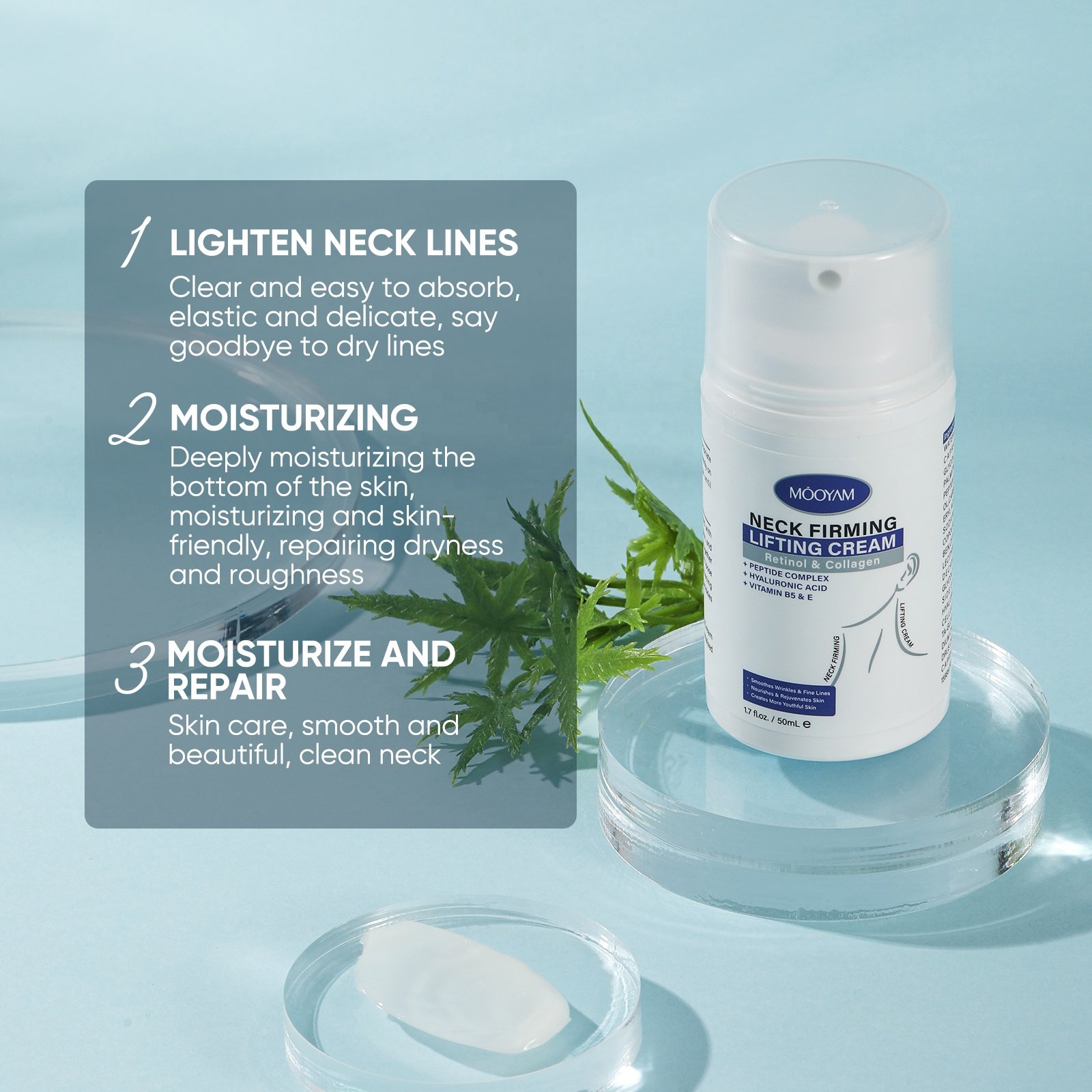 Private Label Retinol Neck Tightening Cream Collagen Vitamin B5 Day & Night Face Cream Firming Repairing Neck Antiaging Cream