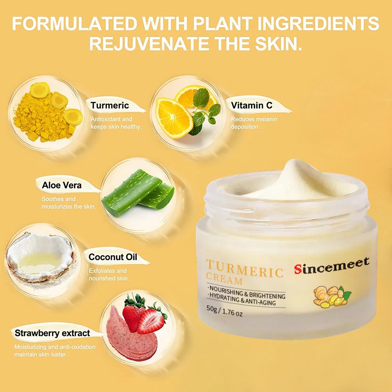 Customized Private Label Turmeric Cream Anti Acne Strong Effect Whitening Turmeric Face Cream For Acne Treatment Facial Cream