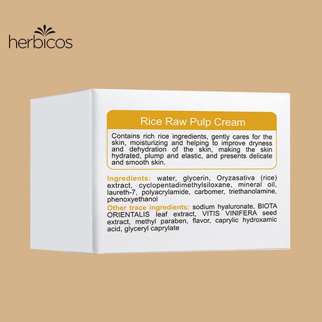 Herbicos popular Whitening Nourishes Face Cream Shrinks Pores Long Lasting Moisturizing Rice Raw Pulp Cream
