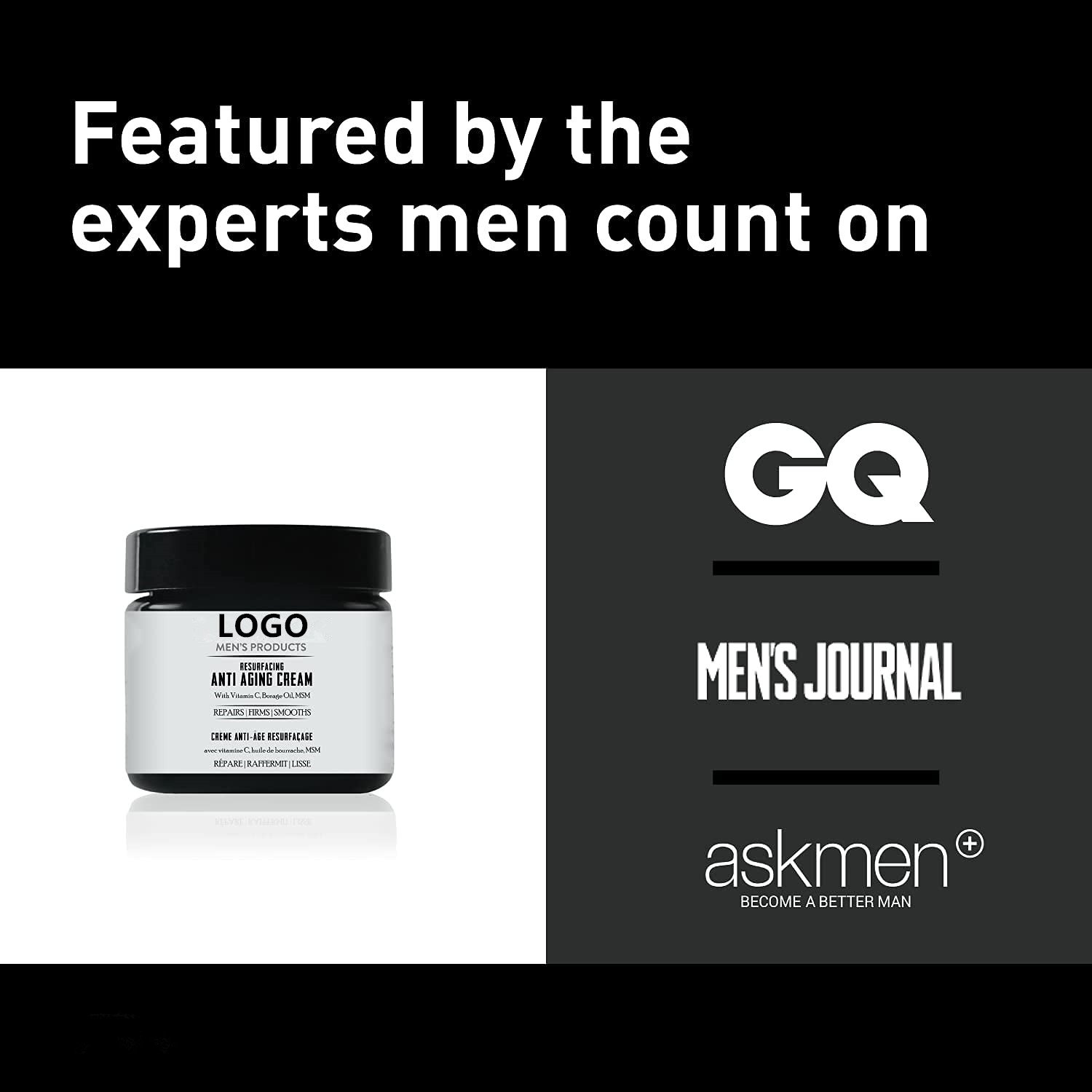 Private Label Resurfacing Anti-Aging Vitamin C Skin whitening Face Cream for Men