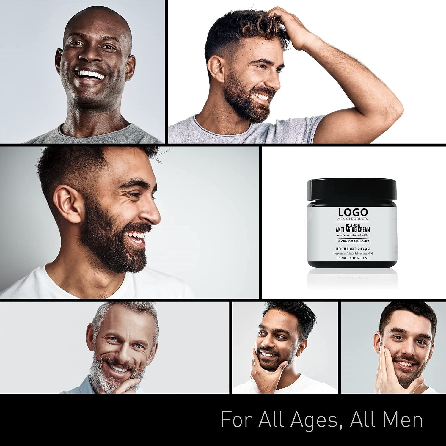 Private Label Resurfacing Anti-Aging Vitamin C Skin whitening Face Cream for Men
