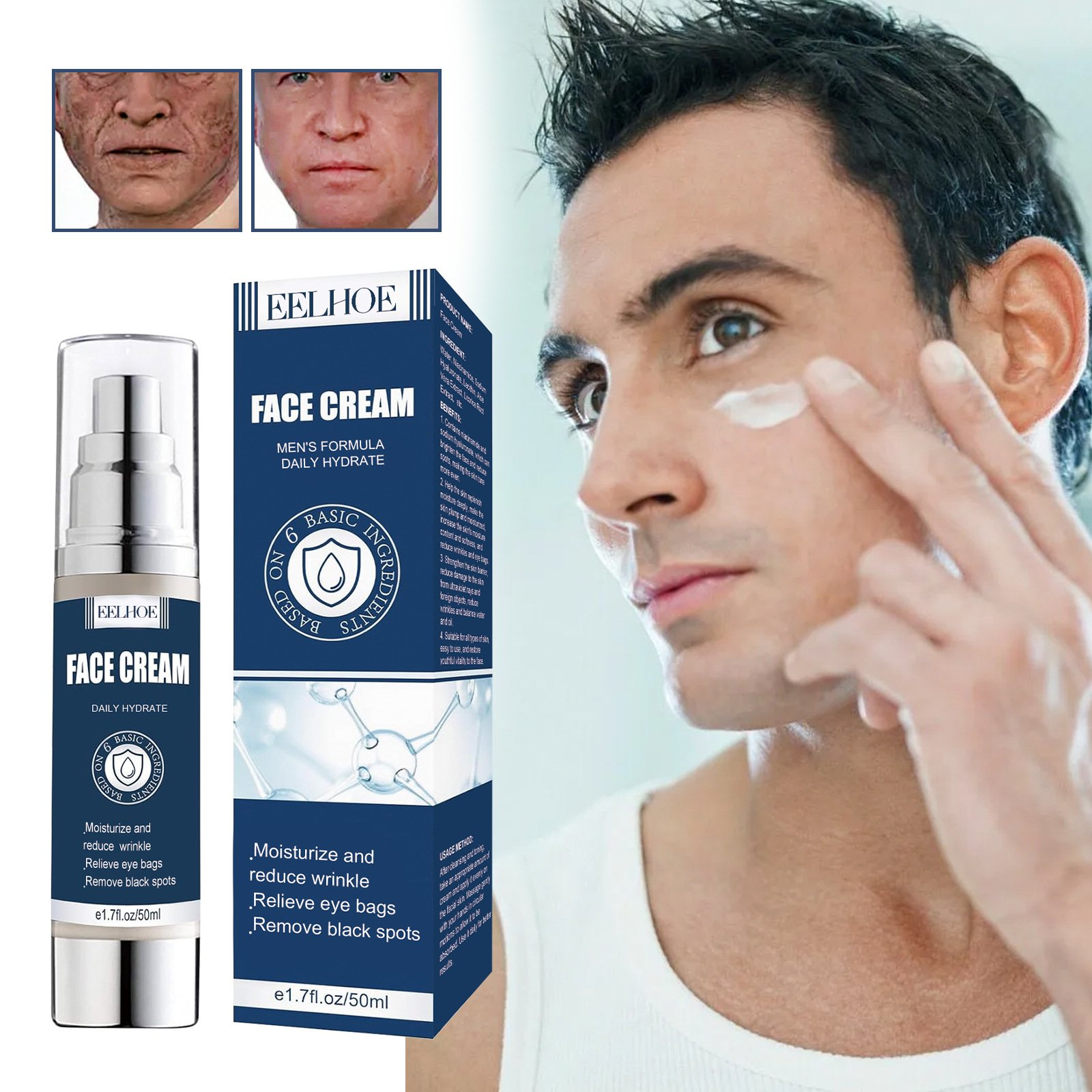 Premium Men Skin Care Set Face Scrub Day Moisturizer Cream With Spf 20 And Night Moisturizer Face Cleanser Mens Skin Kit