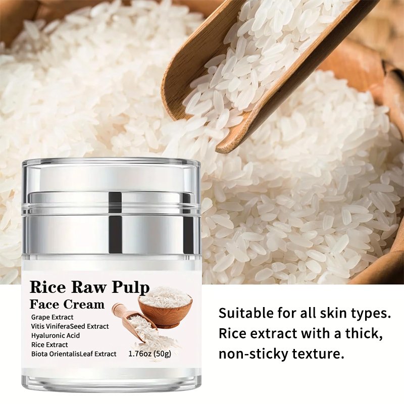 Private label repair natural face cream white raw pulp rice cream