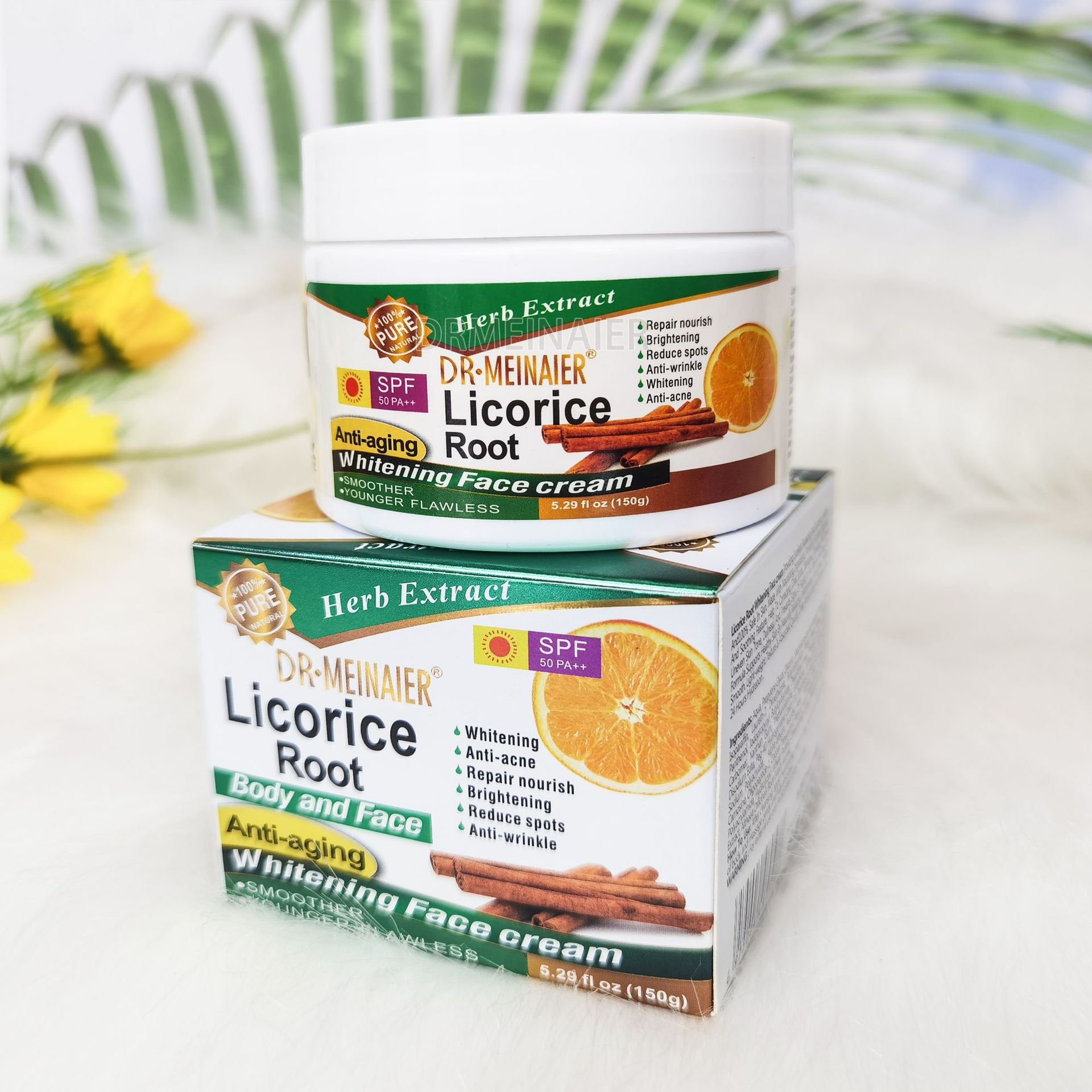 wholesale Licorice Vitamin C Whitening Face Cream Moisturizing Brightening Skin Care SPF 50 Anti Wrinkle Nourishing Body Cream