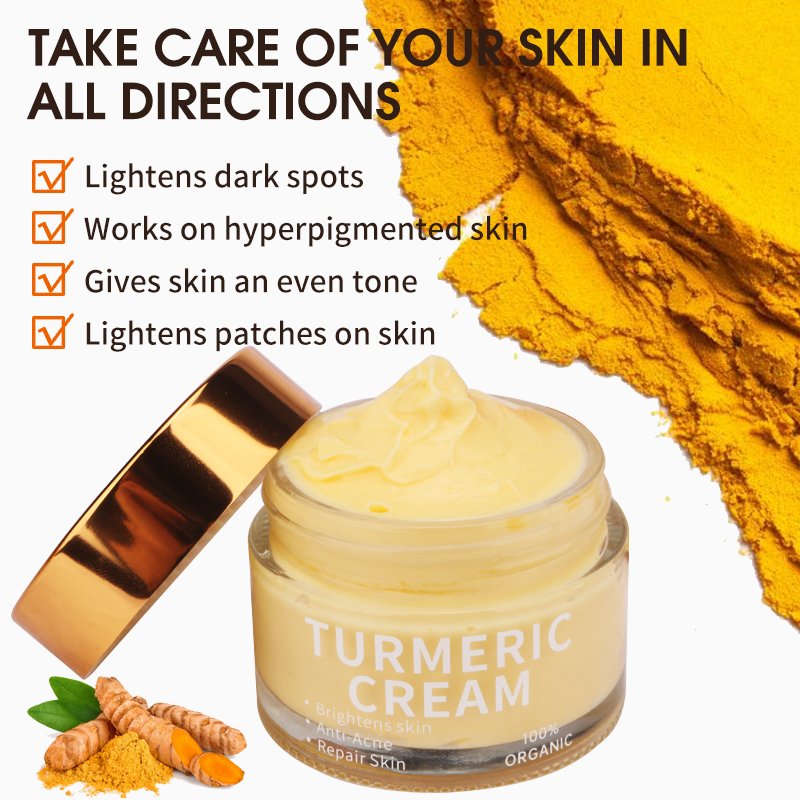 private label organic skin care whitening moisturizer acne black spot remover vitamin c turmeric face cream