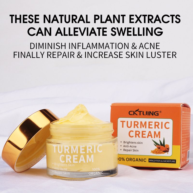 private label organic skin care whitening moisturizer acne black spot remover vitamin c turmeric face cream