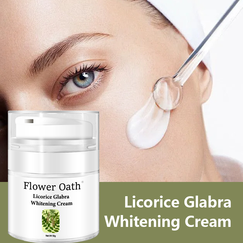Flower Oath Wholesales Custom Dark Spot Removal Herbal Licorice Root Whitening Cream Lightening Whitening Freckle Face Cream