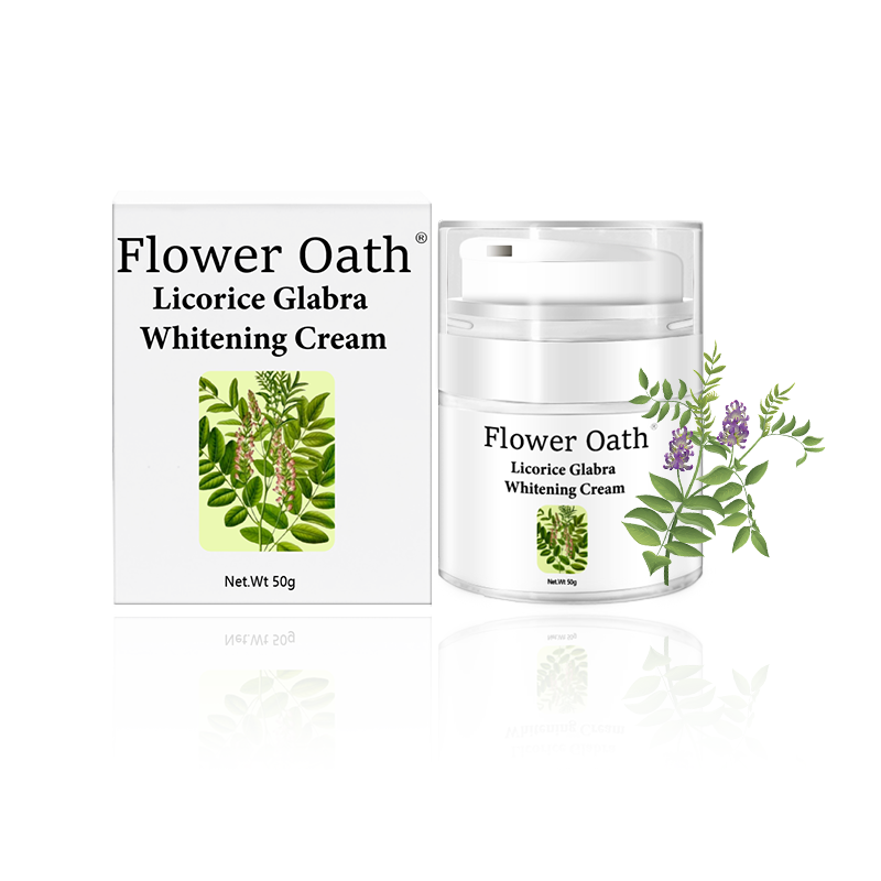 Flower Oath Wholesales Custom Dark Spot Removal Herbal Licorice Root Whitening Cream Lightening Whitening Freckle Face Cream