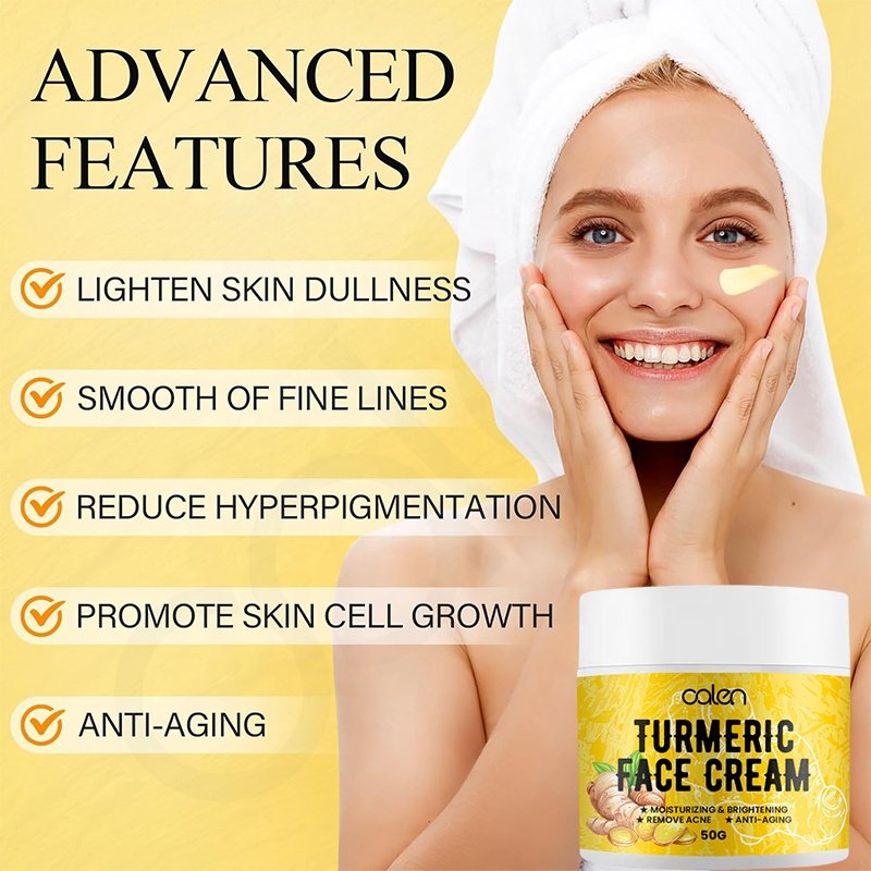 Oalen Wholesale ODM OEM 100% Natural Acne Treatment Whitening Anti-aging Turmeric Face Cream