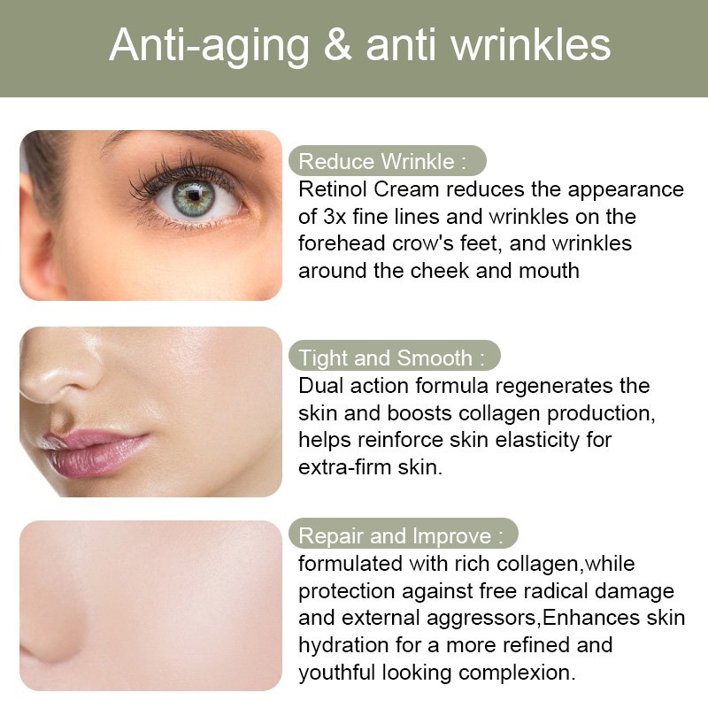 OEM Retinol Cream Reduces Wrinkles Moisturizing Anti Aging Cream Freckle Removal Face Cream