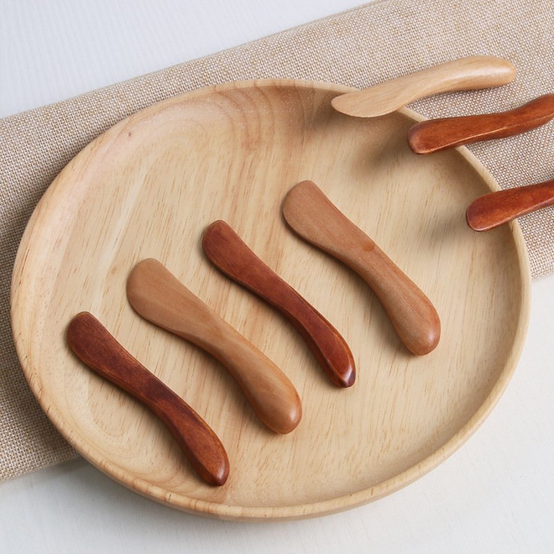 JDK 1PC Eco-Friendly Wood Facial Mask Brush Short Handle Face Cream Spatula