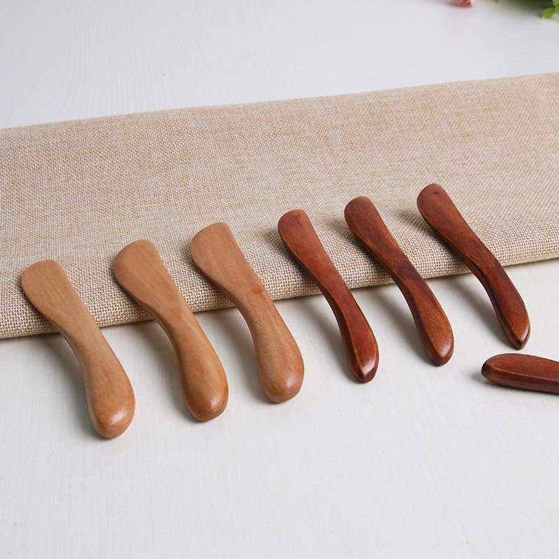 JDK 1PC Eco-Friendly Wood Facial Mask Brush Short Handle Face Cream Spatula
