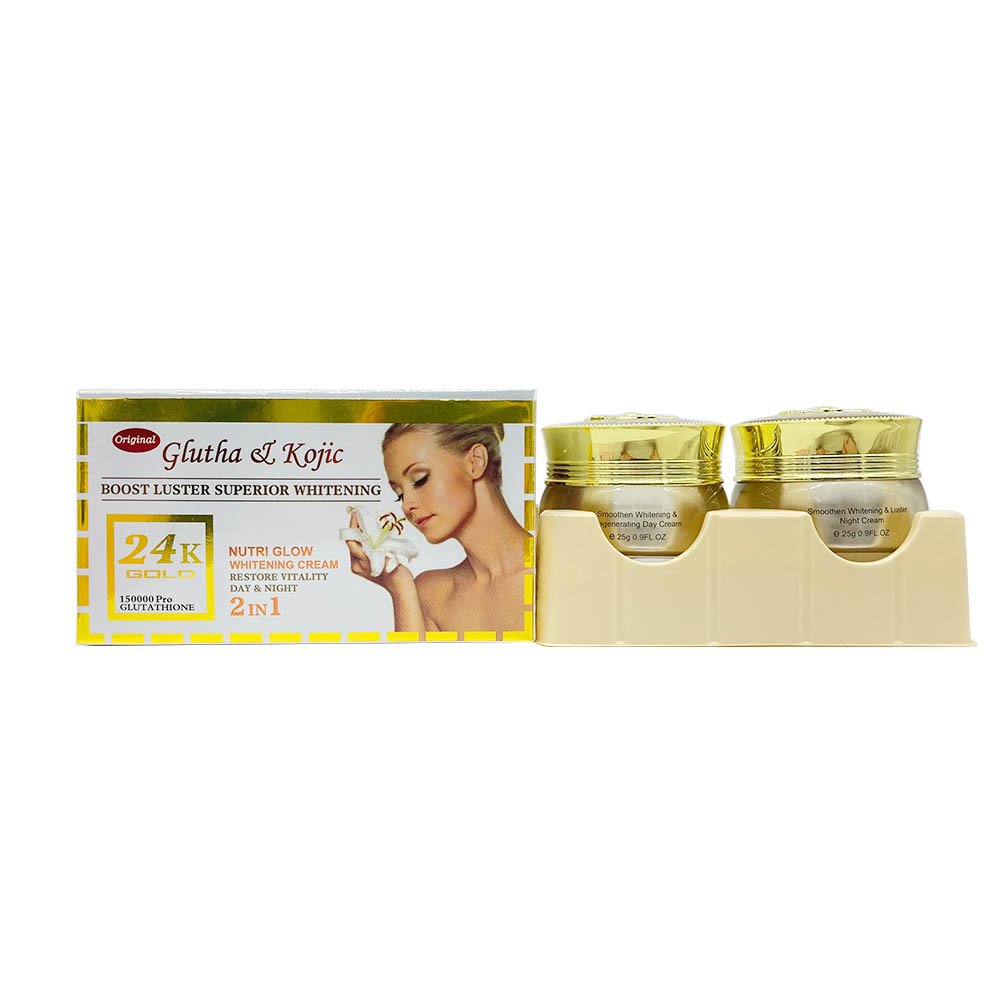 Super Whitening 24K Gold Day and Night Face Beauty Cream Glutathion & Kojic Natural Glowing Skin Best Anti-aging Cream