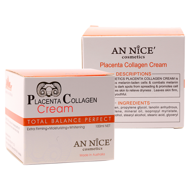 Thailand's Top Selling: Total Balance Perfect Placenta Collagen Face Cream, Extra Firming, Moisturizing, And Whitening, 100 ML.