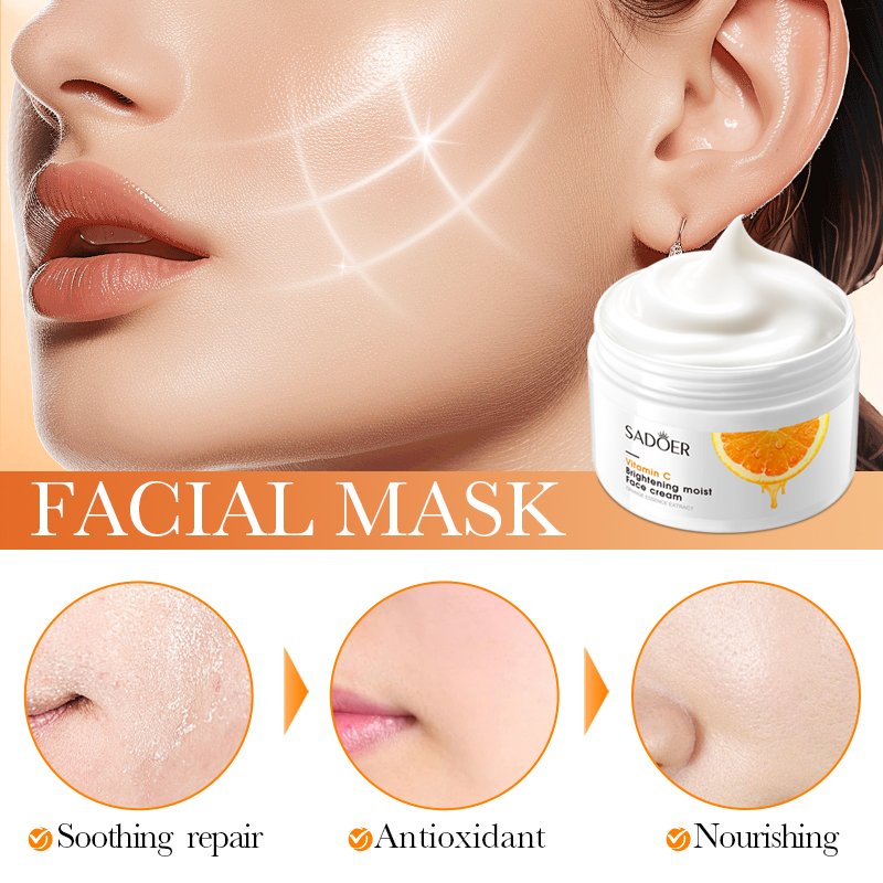 SADOER BIOAQUA Vitamin C Bright White Creams Coconut Oil Himalayan Pink Salt Nourish Moisturizing Anti-Aging Wrinkle Face Cream