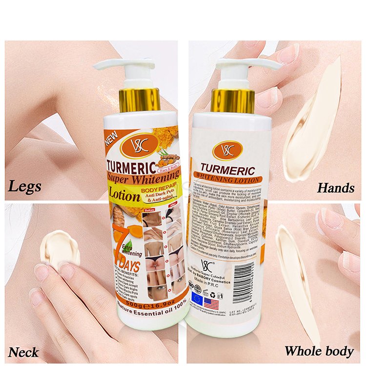 Super Whitening 500ml Removing Dark Spots Natural Face & Body Cream Brightening Bleaching Lotion Skin Care Turmeric Body Lotion