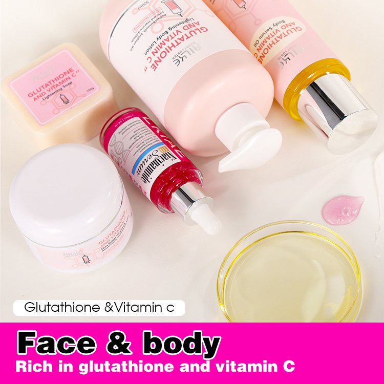 Shea Butter Vegan Body Lotion Face Cream Serum Oil Soap Gluta Rejuvenating Refresh Dry Skin Whitening Anti Aging Skin Care Set