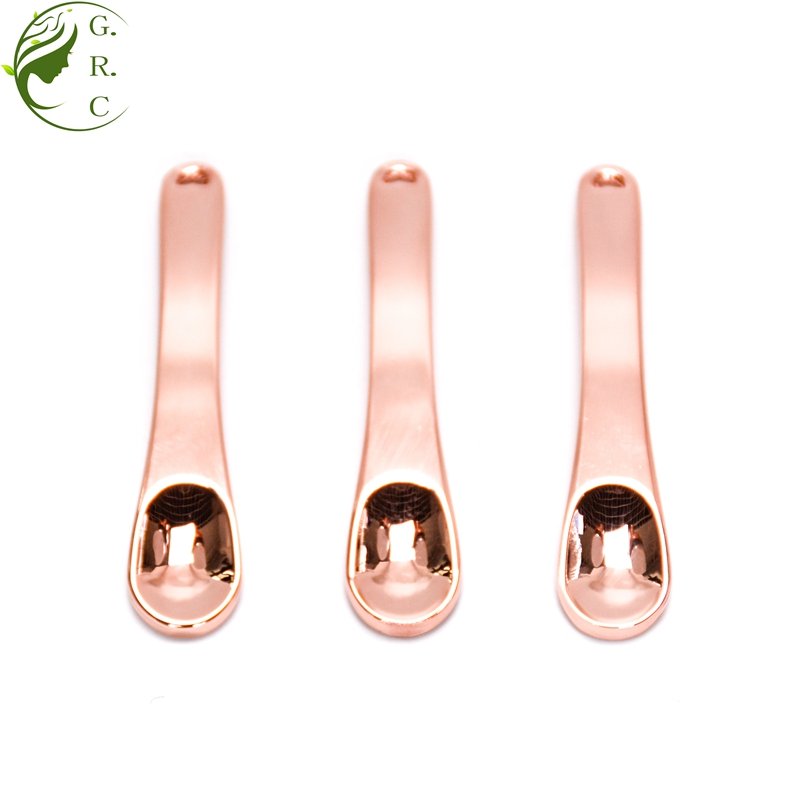 Custom Rose Golden Cosmetic Spatula Face Cream Scoop Metal Mask Cosmetic Spoon