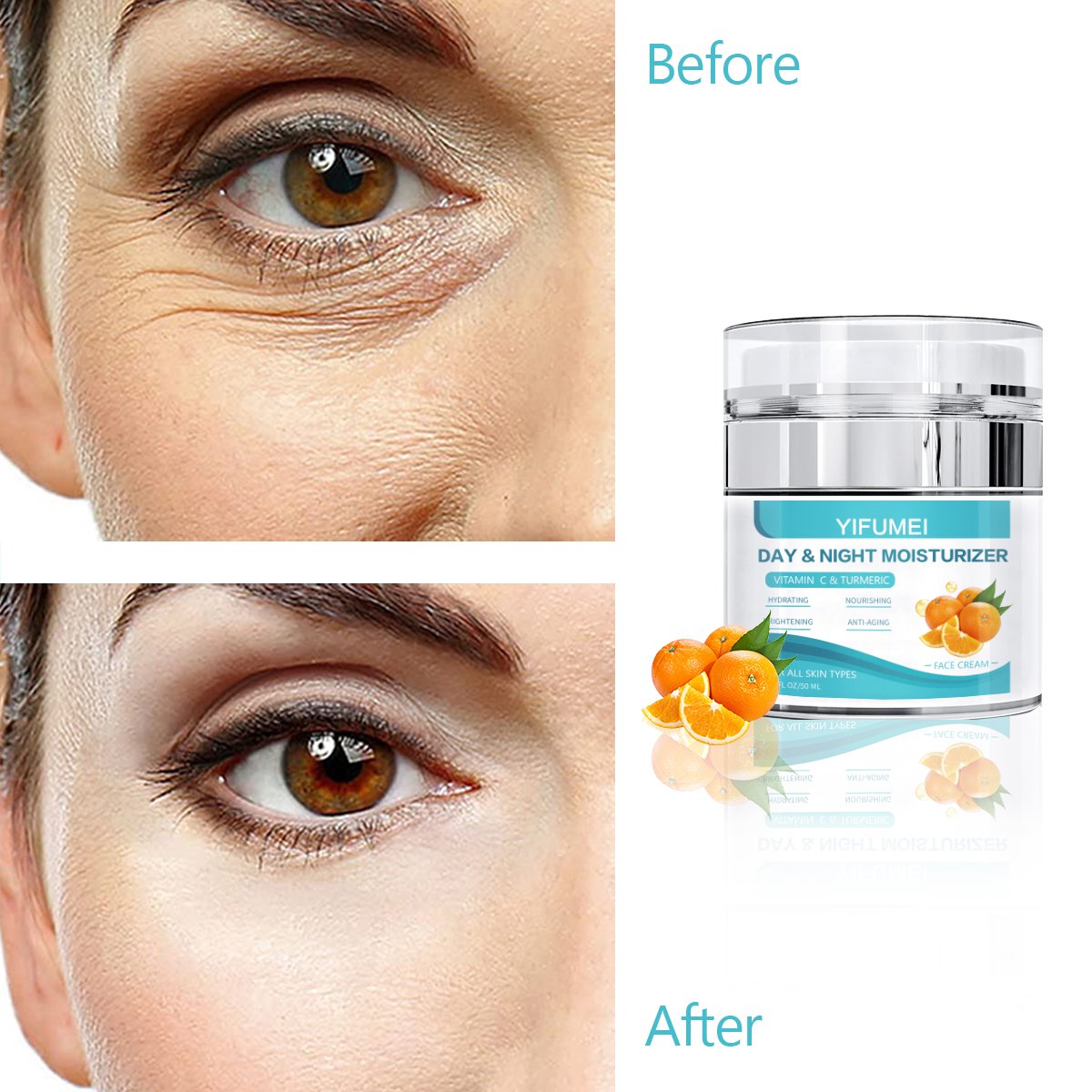 Custom Logo Best Face Cream For Daily Use Nourishing Brightening Anti Aging Hydration Turmeric Peptides Face Cream