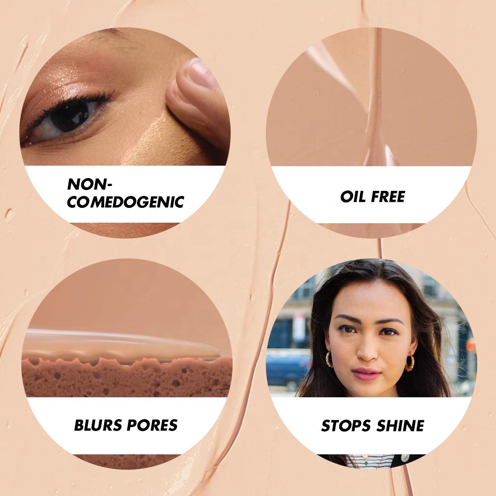 Wholesale Waterproof Matte Face Liquid Foundation Cream Custom Logo Vegan 24hr Full Coverage High Quality Makeup Foundation