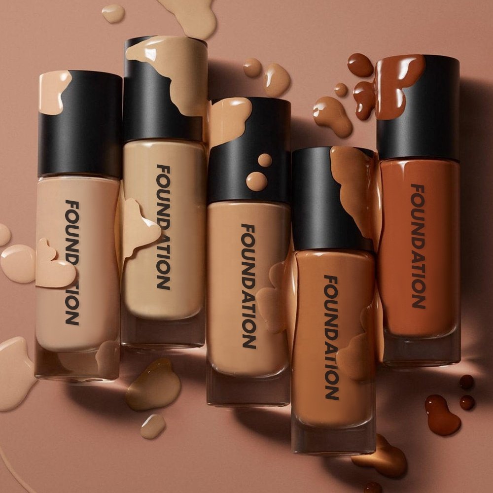 Wholesale Waterproof Matte Face Liquid Foundation Cream Custom Logo Vegan 24hr Full Coverage High Quality Makeup Foundation