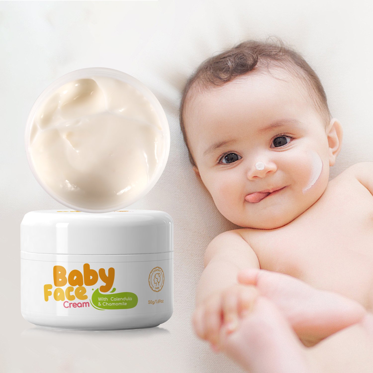 Private Label Baby Skin Care Face Cream Manufacturers Moisturizing Cream Natural Organic Kids Calendula Chamomile Baby Cream
