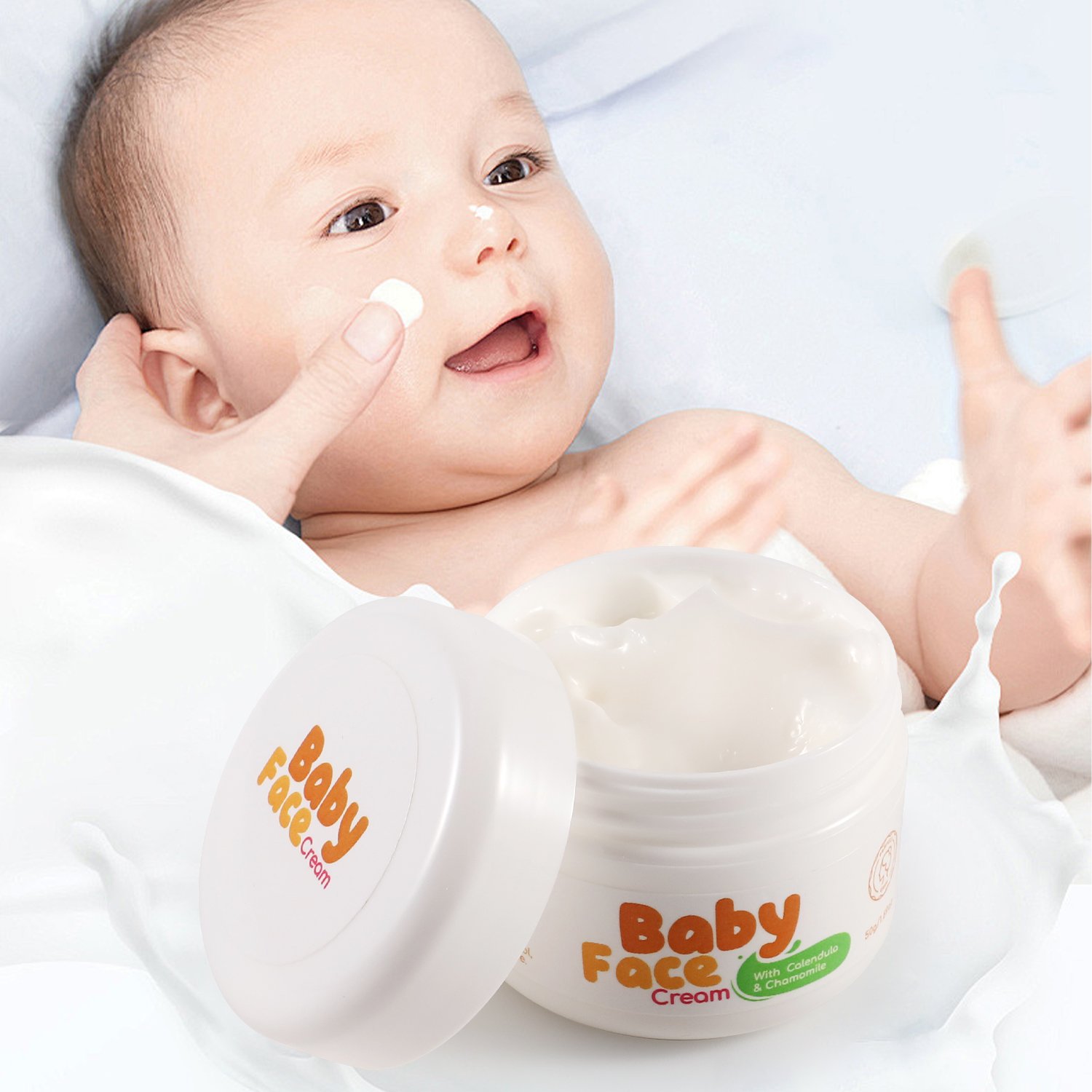 Private Label Baby Skin Care Face Cream Manufacturers Moisturizing Cream Natural Organic Kids Calendula Chamomile Baby Cream