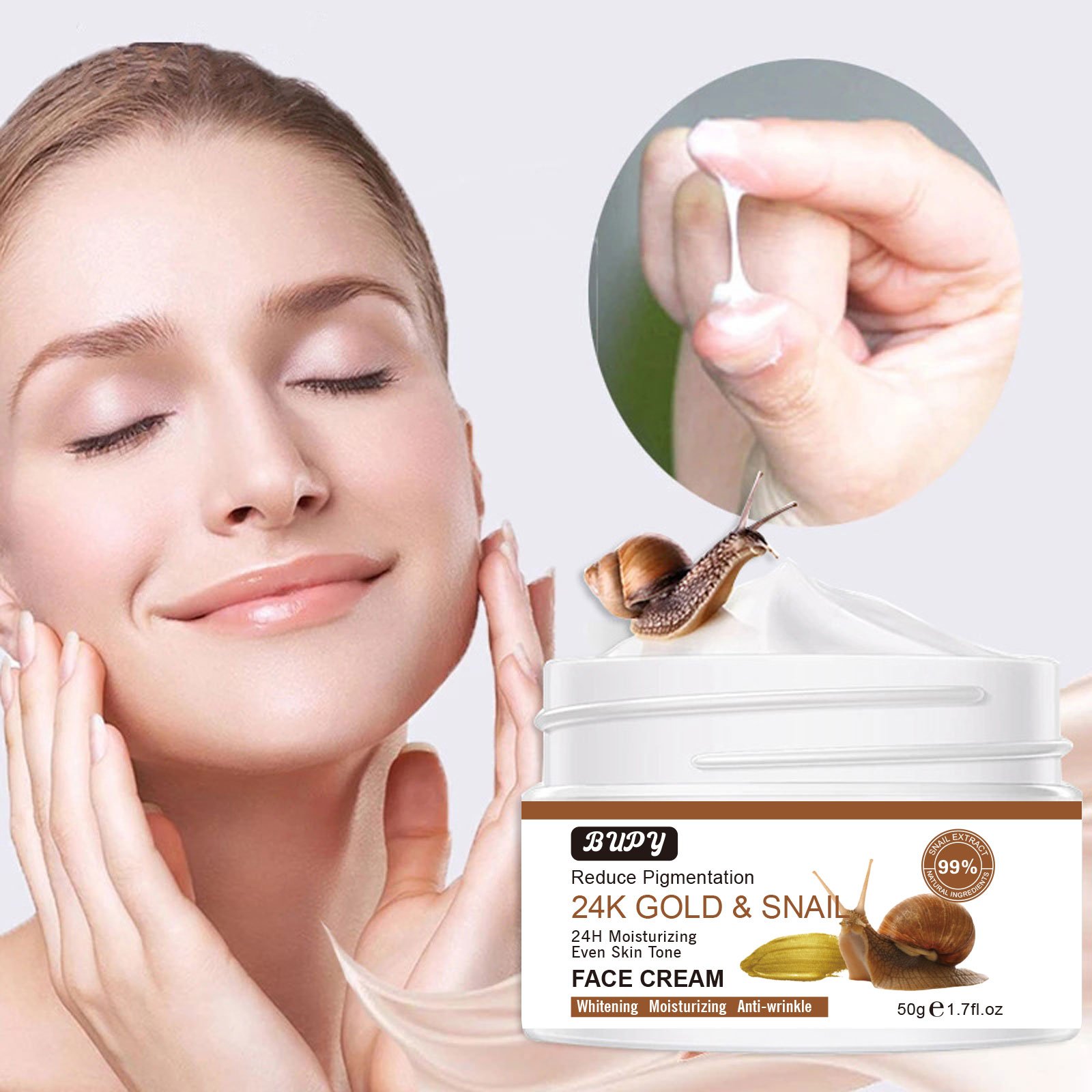 Hot Sell 24K snail cream Anti Redness and Aging Face Cream 50g