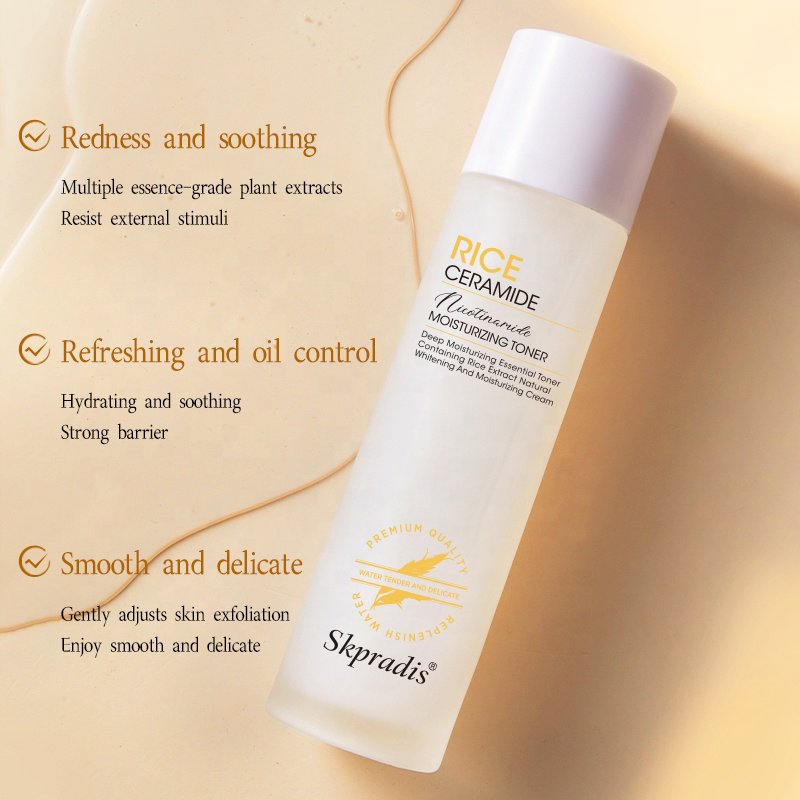 Rice Toner Pure Natural Cruelty Free Niacinamide Ceramide Glow Essential Face Moisturizer Lotion for All Skin Types Facial Toner