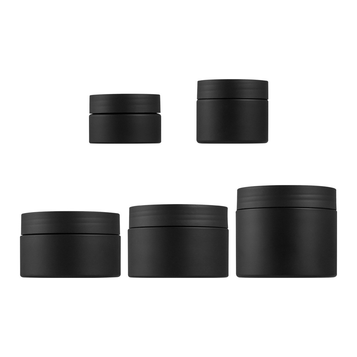 Empty Glossy matte black dark cosmetic face cream jar with lid 50ml 100ml 150ml Jar Plastic body cream Jar