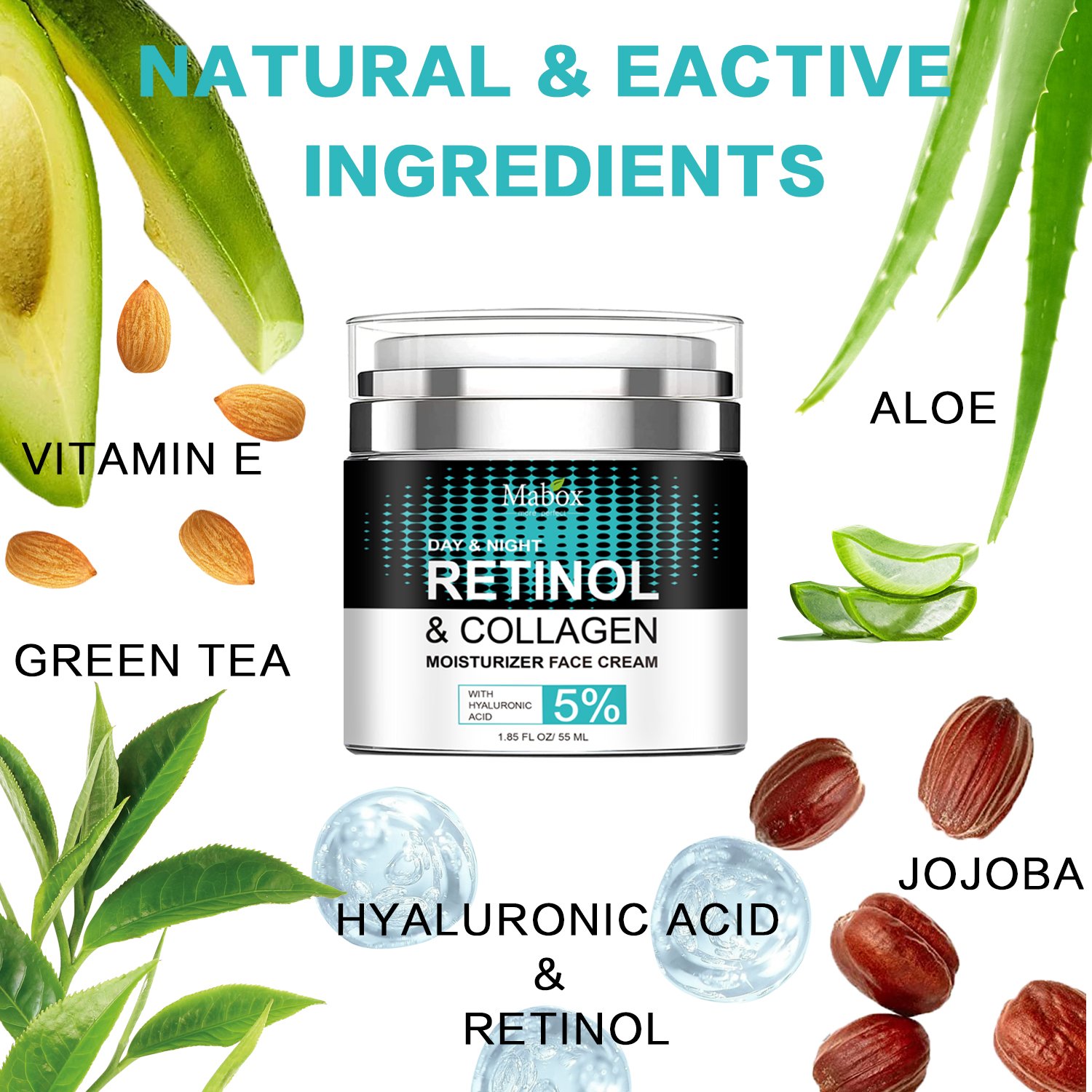 Hot Sales Mild Ingredients Day&Night Hydrating Vitamin E Anti Aging Moisturizer Retinol Face Cream