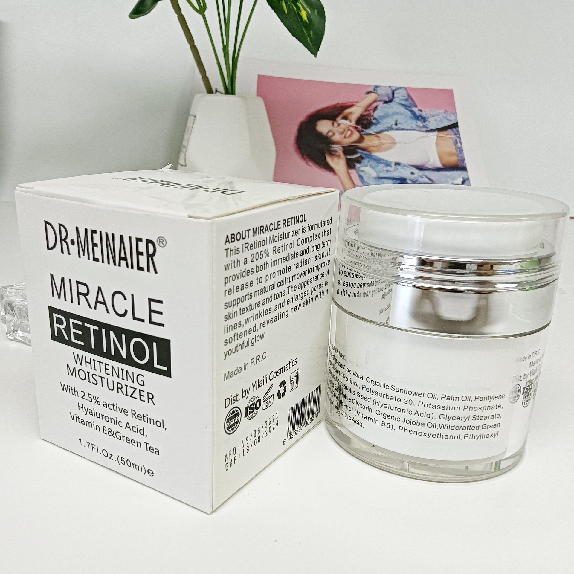 Organic Natural aloe vera moisturizing face cream 50ml nourishing lighting day &night anti-ang retinol face cream 50ml