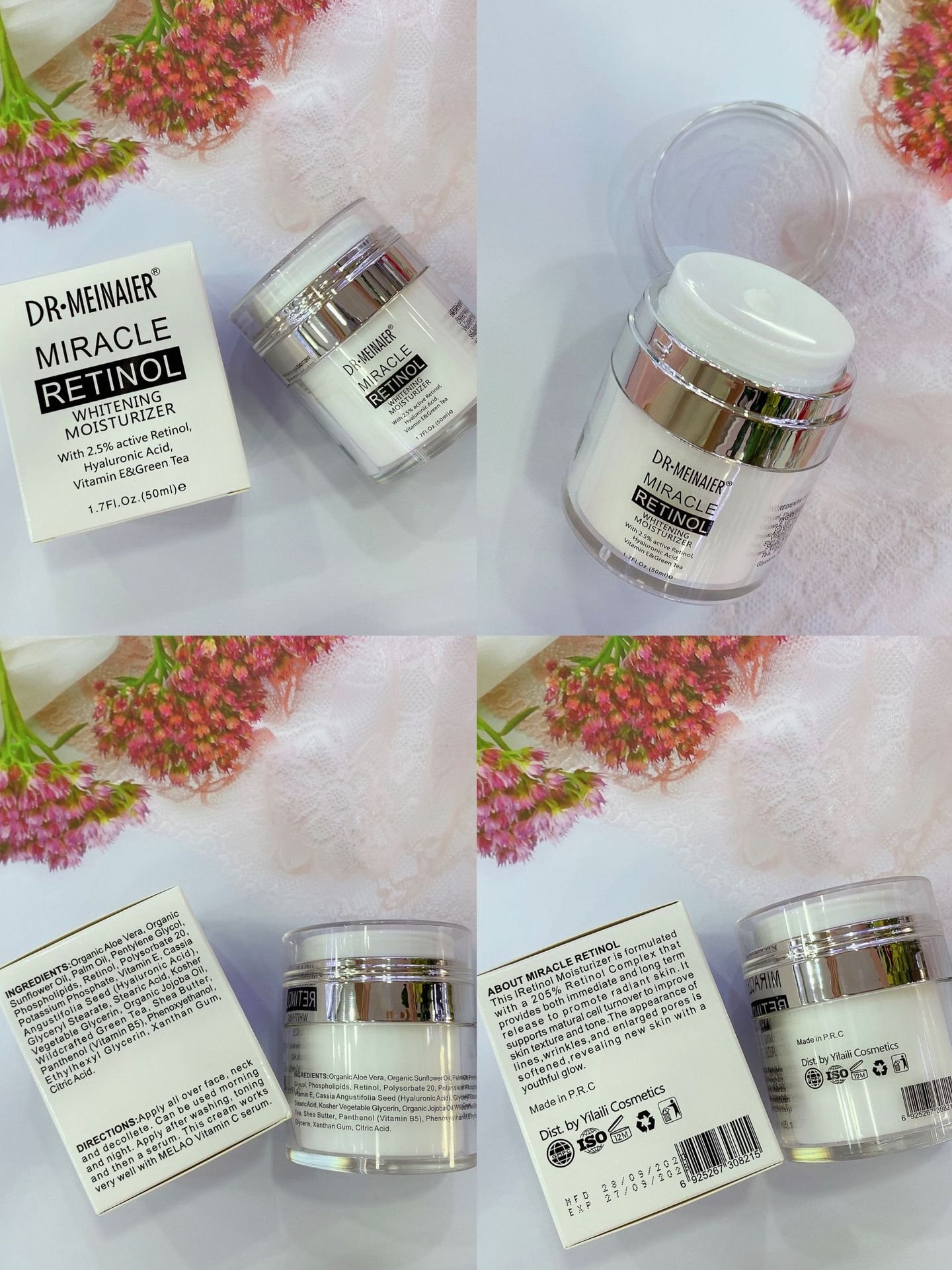 Organic Natural aloe vera moisturizing face cream 50ml nourishing lighting day &night anti-ang retinol face cream 50ml