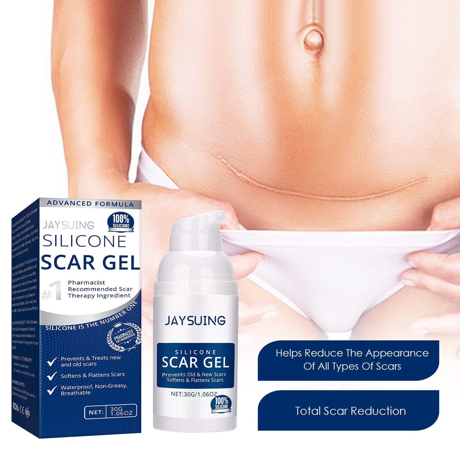 Hot Skin Repair Fade Scars Silicone Scar Gel 30g Stretch Mark Surgery Scar Repair cream
