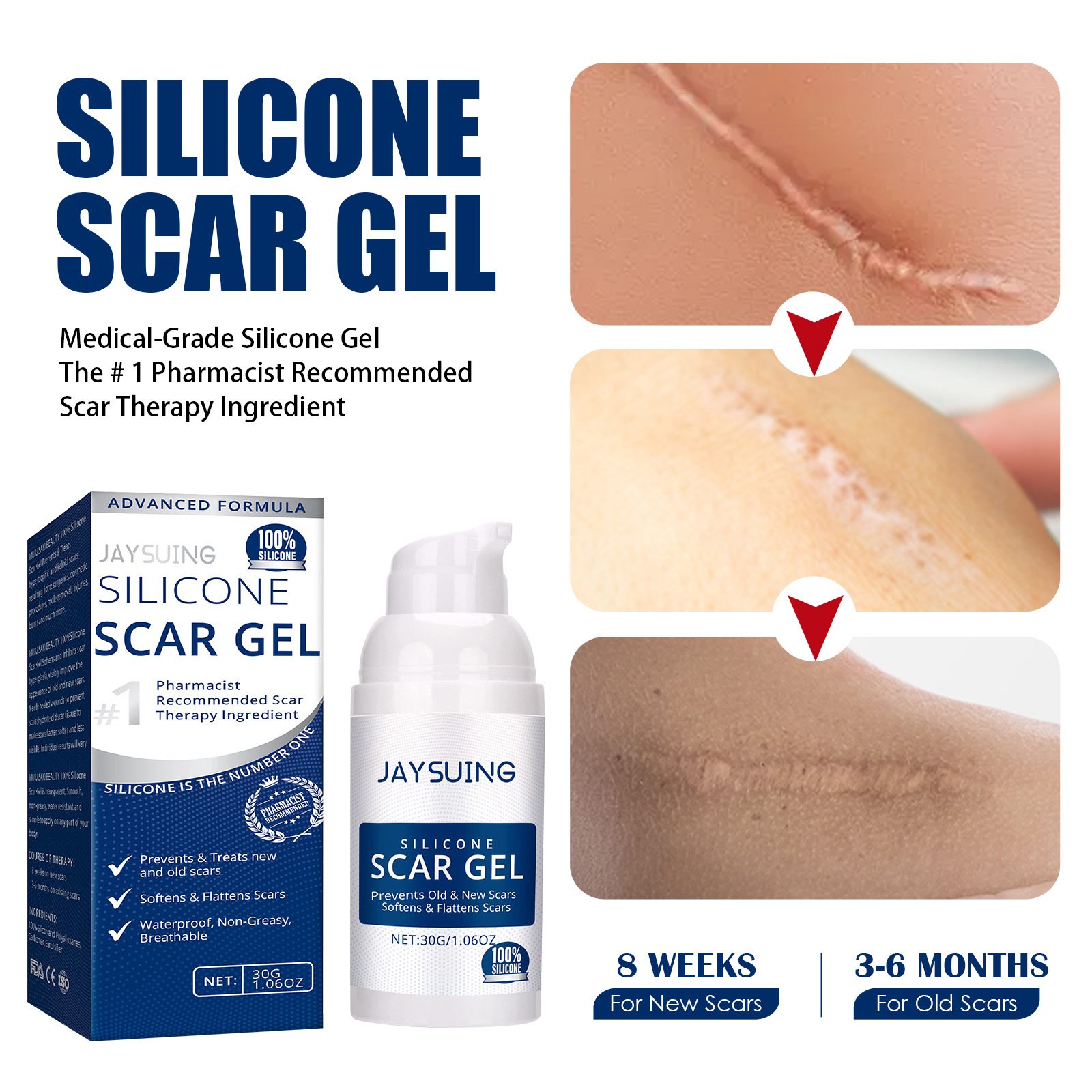 Hot Skin Repair Fade Scars Silicone Scar Gel 30g Stretch Mark Surgery Scar Repair cream