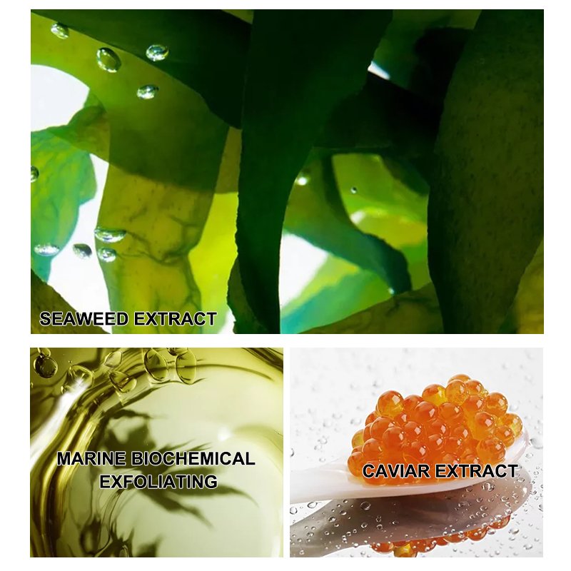 Private Label Organic Green Tea Facial Exfoliator Scrub Cream Beauty Skin Care Face Cleaning Whitening Caviar Exfoliating Gel