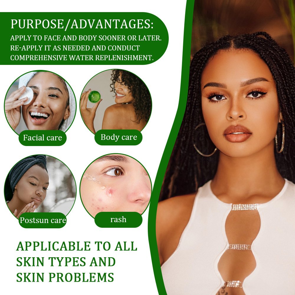 After Sun Redness Smoothing Aloe Vera Gel Face Care Moisturizing Face Cream Natural Organic 99% Pure Aloe Vera Gel