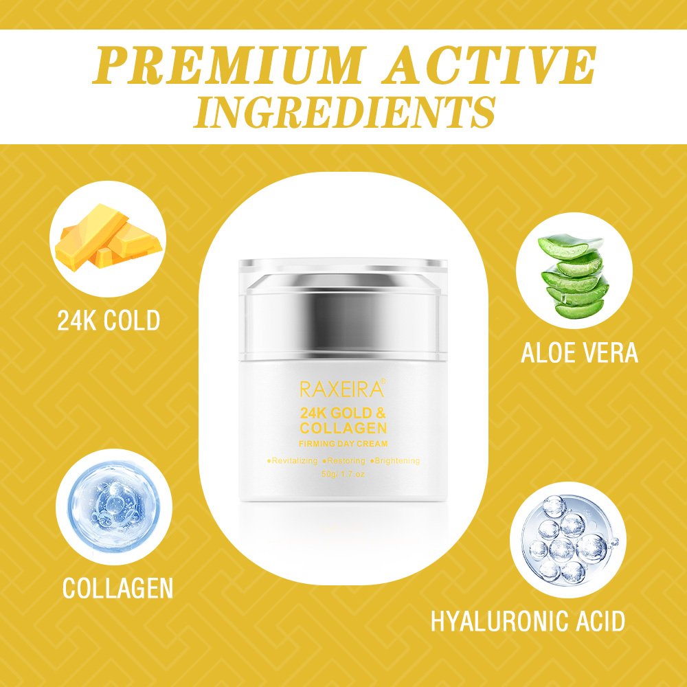 24k Gold Collagen Day And Night Face Cream Remove Dark Spots Moisturizing Wrinkles Anti-aging Face Cream Skin Care Products